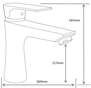 Mexen Axel, umývadlová batéria, čierna matná, 73800-70