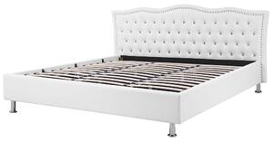 Manželská posteľ 180 cm MATH (s roštom a úl. priestorom) (biela). Vlastná spoľahlivá doprava až k Vám domov. 1007345