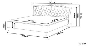 Manželská posteľ 140 cm MATH (s roštom) (sivá). Vlastná spoľahlivá doprava až k Vám domov. 1007355