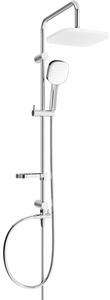 Mexen - X33 Sprchový set s hornou hlavicou 23x23cm, chrómová- biela, 798333391-02
