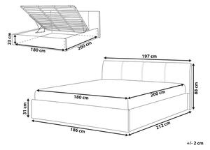 Manželská posteľ 180 cm ORBIT (s roštom a úl. priestorom) (sivá). Vlastná spoľahlivá doprava až k Vám domov. 1007413
