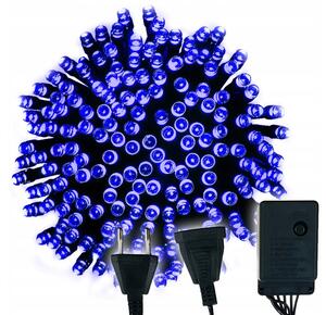 BERGE LED vianočná reťaz - 60LED - 5M - IP20 - 8 funkcií - modrá