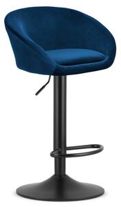 Barová stolička EAST zamatová, granátová (čierna noha)