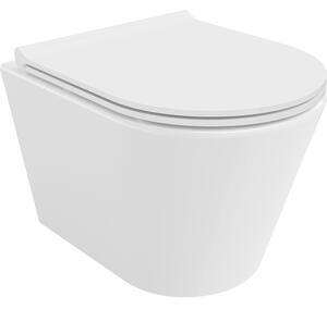Mexen Rico misa WC Rimless s doskou s pomalým zatváraním slim, duroplast, biela lesklá - 30720500