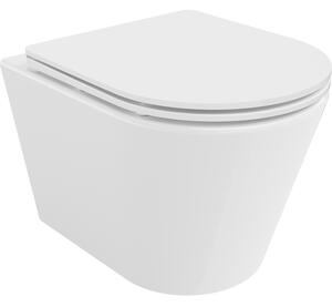 Mexen Rico WC misa Rimless so sedadlom s pomalým zatváraním slim, duroplast, biely lesk - 30720300