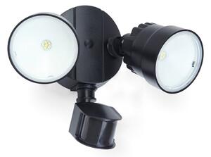 Lutec 7622104330 LED vonkajší nástenný reflektor so senzorom Shrimp 1x15W | 5000K | IP54 - 2 nastaviteľné hlavy