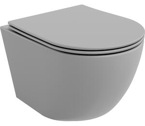 Mexen Lena misa wc Rimless s doskou pomaly spadajúcou slim, duroplast, sivá svetlá mat - 30224061
