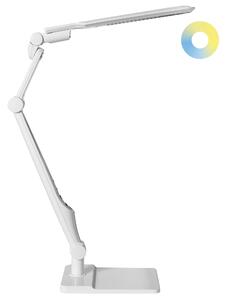 Stolná LED lampa biela syntetický materiál 3 režimy teploty svetla so stmievačom dotyková nastaviteľná otočné tienidlo kancelária