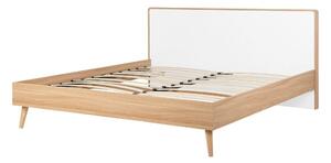 Manželská posteľ 140 cm SERVI (s roštom a LED osvetlením) (svetlé drevo). Vlastná spoľahlivá doprava až k Vám domov. 1007523