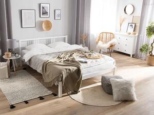 Manželská posteľ 140 cm VALLES (s roštom) (biela). Vlastná spoľahlivá doprava až k Vám domov. 1007546