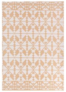 Koberec béžový syntetický materiál 160 x 230 cm izbový vonkajší s geometrickým vzorom moderný balkón a terasa