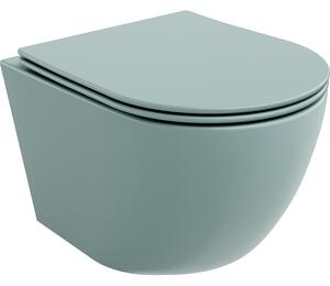 Mexen Lena WC misa Rimless s doskou pomaly padajúca slim, duroplast, svetlo zelená matná - 30224048