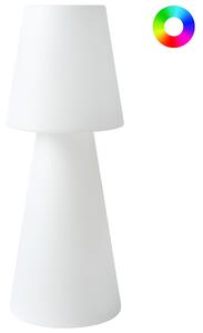 Vonkajšia stojaca LED lampa biela syntetický materiál IP54 vodoodolné s diaľkovým ovládaním záhradné osvetlenie