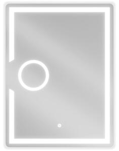 Mexen Onyx kúpeľňové zrkadlo s podsvietením a kozmetickým zrkadlom 60 x 80 cm, LED 6000K, proti zahmlievaniu