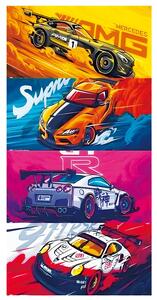PLÁŽOVÁ OSUŠKA Z MIKROVLÁKNA CARS 100X180 CM VZOROVANÁ