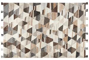 Kelímový koberec viacfarebný vlna a bavlna 200 x 300 cm ručne tkaný boho patchwork vzor so strapcami