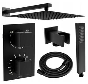 Mexen Cube DR02 podomietková sprchová súprava s dažďovou hlavicou 30 cm, čierna - 77502DR0230-70