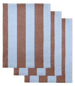 Bavlnená utierka Light Blue / Brown – set 3 ks