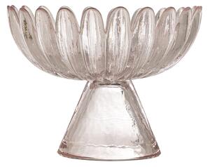 Sklenená miska na podstavci Nalu Rose Glass
