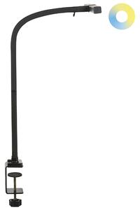 Stolná LED lampa čierna hliník syntetický materiál s objímkou stmievač senzor s 3 farbami osvetlenie do kancelárie a študovne