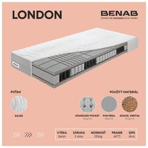 BENAB LONDON taštičkový matrac hotelový 85x200 cm Poťah so striebrom