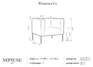 Šedé Kreslo Neptune 85 × 79 × 76 cm WINDSOR & CO