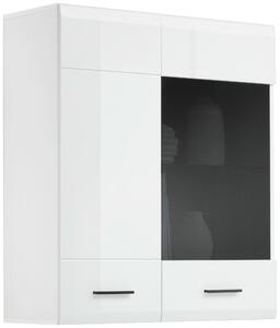 ZÁVESNÁ VITRÍNA, antracitová, biela, 90/102/35 cm Hom`in - Obývacie zostavy