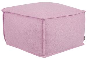 Puf ružový bavlna EPS guľôčky 50 x 50 x 30 cm štvorcový tvar podnožka taburetka moderný štýl obývačka spálňa
