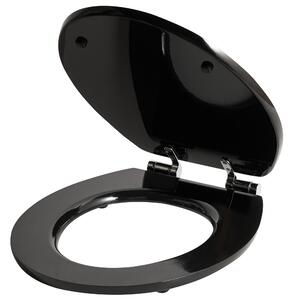 WC doska čierna MDF lesklý povrch 48 x 38 cm kúpeľňové doplnky tradičný štýl kúpeľňa toaleta