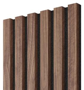 Akustický panel, dyha americký orech, čierny filc, 30x275 cm