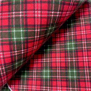 Ervi Bavlnená flanelová látka/plátno š.240 cm Vianočný tartan – metráž
