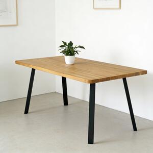 Jedálenský stôl s masívnou dubovou doskou Convex 1400 x 900 mm
