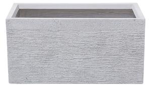 Kvetináč biely zmes hliny a vlákien 60 x 29 x 30 cm obdĺžnikový tvar moderný štýl interiér exteriér