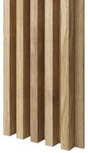 Akustický panel, podklad MDF doska, široká lamela, celý panel – dubová dyha, 30x275 cm