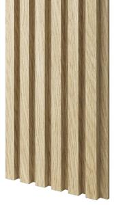 Akustický panel, podklad MDF doska, úzka lamela, celý panel – Európsky dub, 30x275 cm