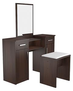 Sestava taburet + toaletní stolek Lushe se zrcadlem Dub Sonoma