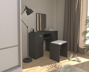 Sestava taburet + toaletní stolek Lushe se zrcadlem Olše světlá
