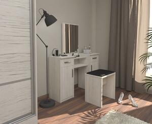Sestava taburet + toaletní stolek Lushe se zrcadlem černá
