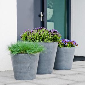 Kvetináč Bucket sivý S, ⌀ 50 cm x v 40 cm, 6,5 kg, 57l