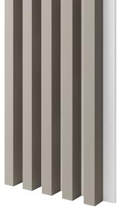 Akustický panel, podklad biela MDF doska, široká lamela, pieskovo béžový, 30x275 cm