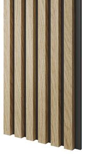 Akustický panel, podklad MDF doska, úzka lamela, Európsky dub, 30x275 cm