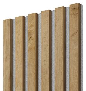 Akustický panel, Dub Wotan, sivý filc, 30x275 cm