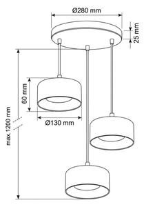 Brilagi - LED Luster na lanku AURA LUX 3xGX53/30W/230V čierna/dymová