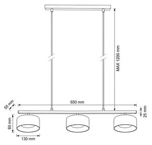Brilagi - LED Závesný luster na lanku AURA LUX 3xGX53/30W/230V čierna/dymová