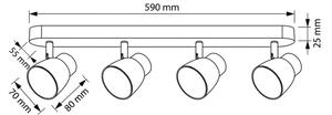 Brilagi - Bodové svietidlo NUGGET 4xGU10/30W/230V čierna/zlatá