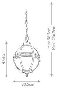 Kichler KL-HALLERON-8M-BU -Vonkajší luster na reťazi HALLERON 3xE14/40W/230V IP44
