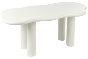 Jedálenský stôl krémová biela PVC nohy 188 x 94 x 74 cm MDF vrchná doska nepravidelný tvar moderný minimalistický štýl jedáleň