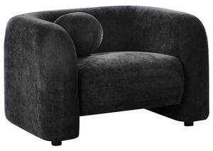 Kreslo čierne ženilkové čalúnenie okrúhly vankúš retro glamour art deco štýl obývačka spálňa