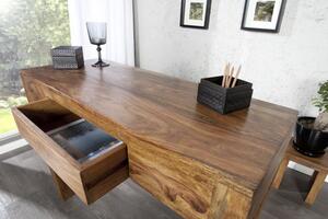 Nemecko - Masívny pracovný stôl MAKASSAR 100 cm Sheesham, prírodný