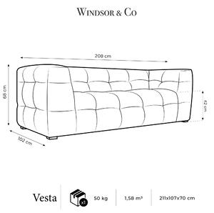 Žltá Dvojmiestna pohovka Vesta 208 × 102 × 68 cm WINDSOR & CO